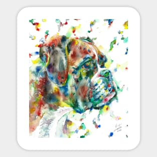 BOXER watercolor portrait .1 Sticker